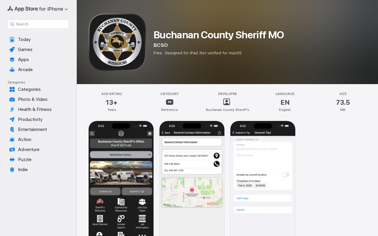 Buchanan County released inmate mugshots Sheriff mobile app storefront