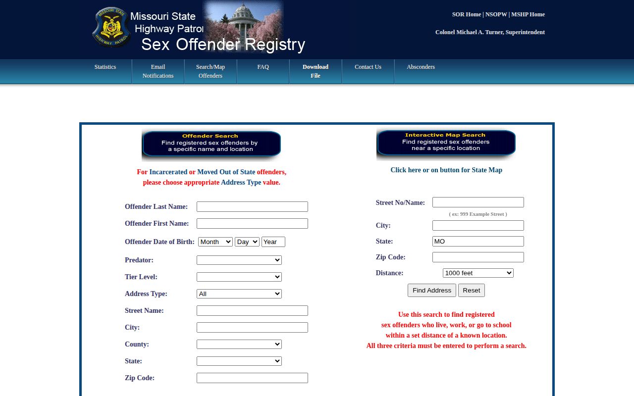 Buchanan County released inmate mugshots Missouri registry search filters